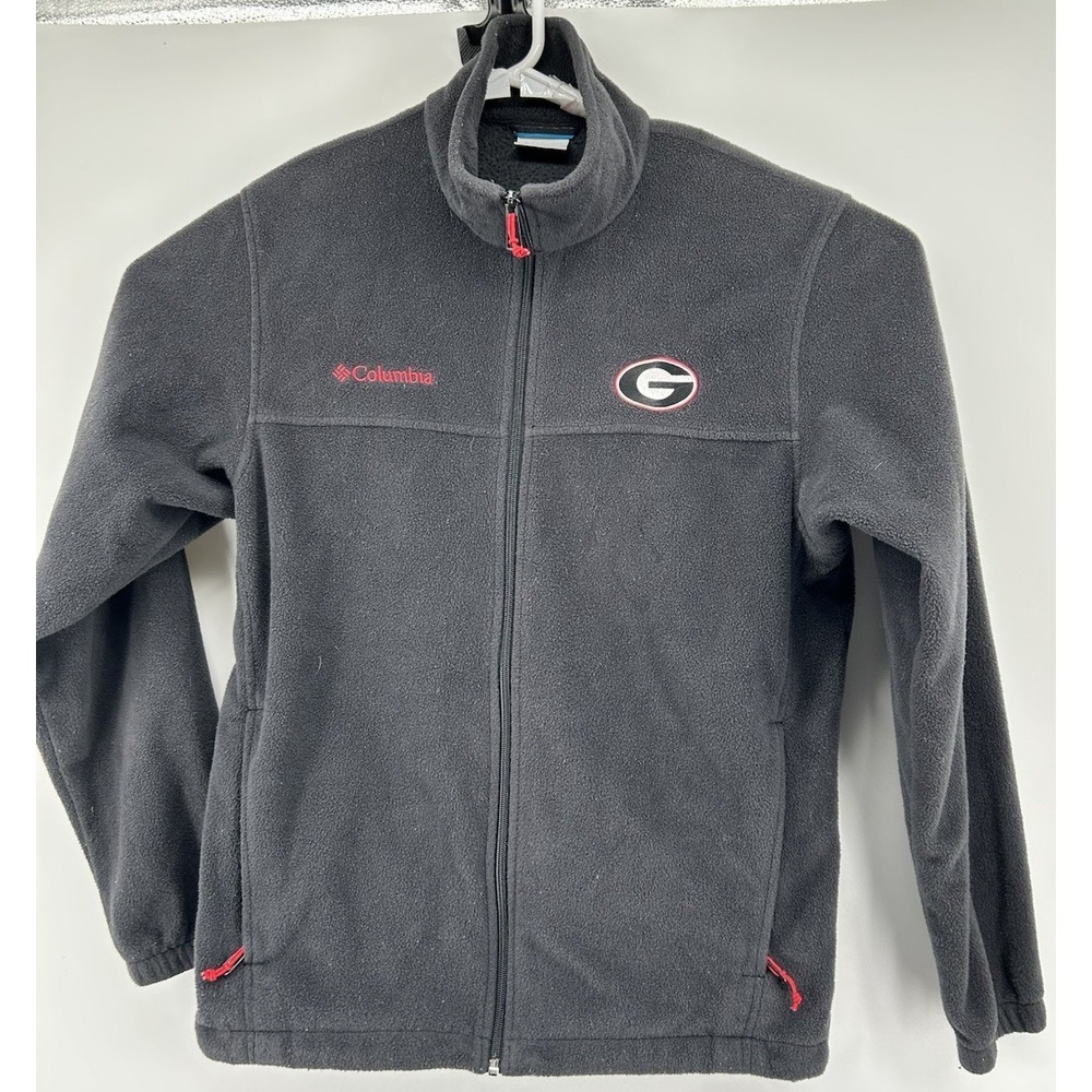 Columbia Georgia Bulldogs Long Sleeve Full Zip Fleece Jacket Black‎ Mens Medium